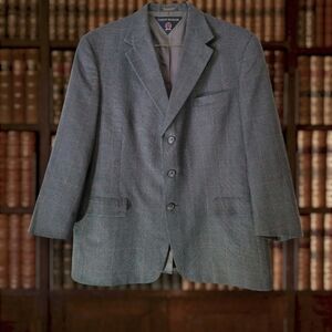 TOMMY HILFIGER Vintage Suit Blazer Sport Coat/ Jacket plaid dark gray 44R Men's